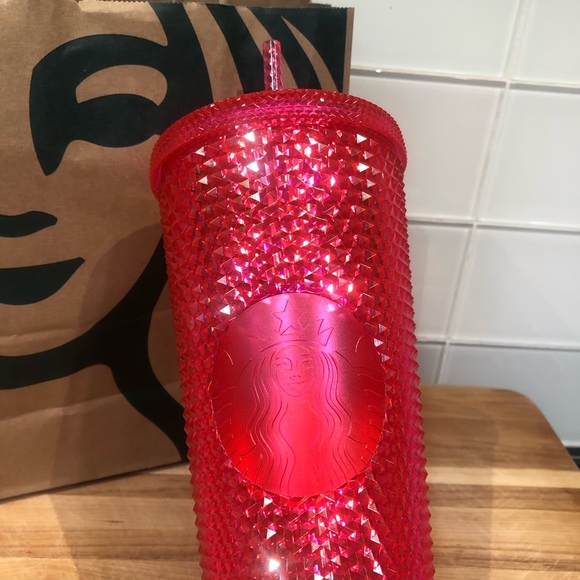 Starbucks 2019 Holiday Neon Pink Studded Tumbler - Picture 2 of 4